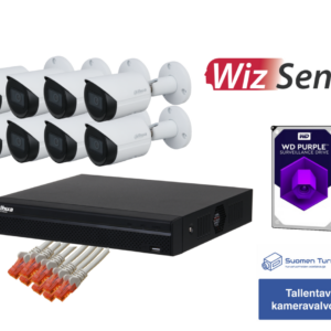 Dahua  8x 4MP WizSense Bullet valvontakamerapaketti